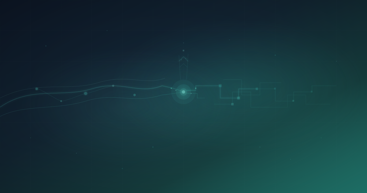 Human and automated systems working in concert — digital circuitry flowing alongside human hands shaping strategic decisions