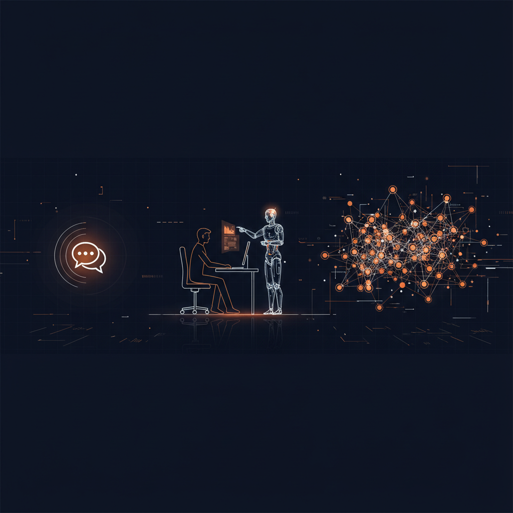 Visual evolution from chat assistants to AI agents to agentic collaborative workforce